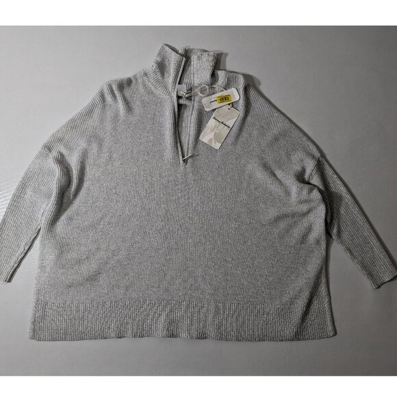 Tommy Bahama Sweaters - NEW Size XXS/XS Women's Tommy Bahama Shimmer Bonita Zip Poncho Sweater PearlGray